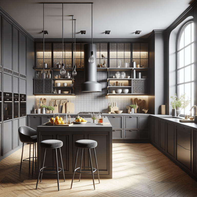 anthrazitfarbene Amerikanische Küche-Hamburg-1