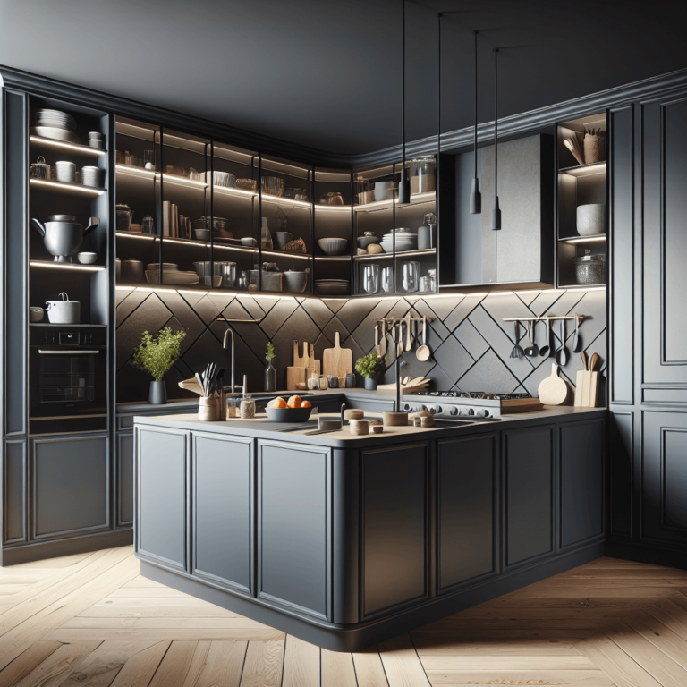 anthrazitfarbene Eck-Küche-Hamburg-1