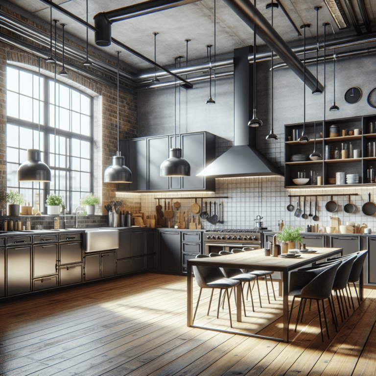 anthrazitfarbene Industrielle Küche-Hamburg-1
