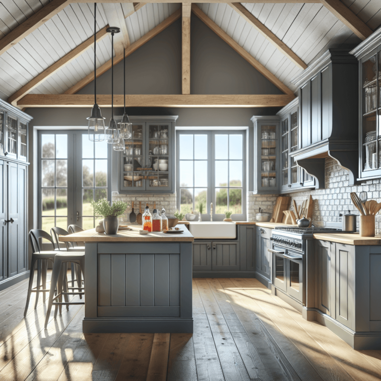 anthrazitfarbene Küche im Bauernhausstil-Hamburg-1