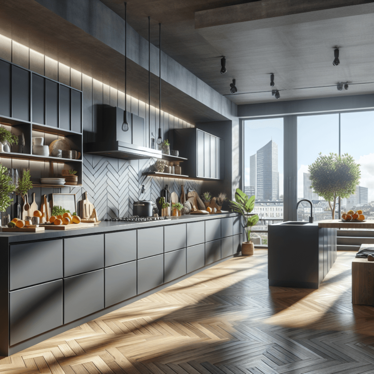 anthrazitfarbene Mediterrane Küche-Hamburg-1