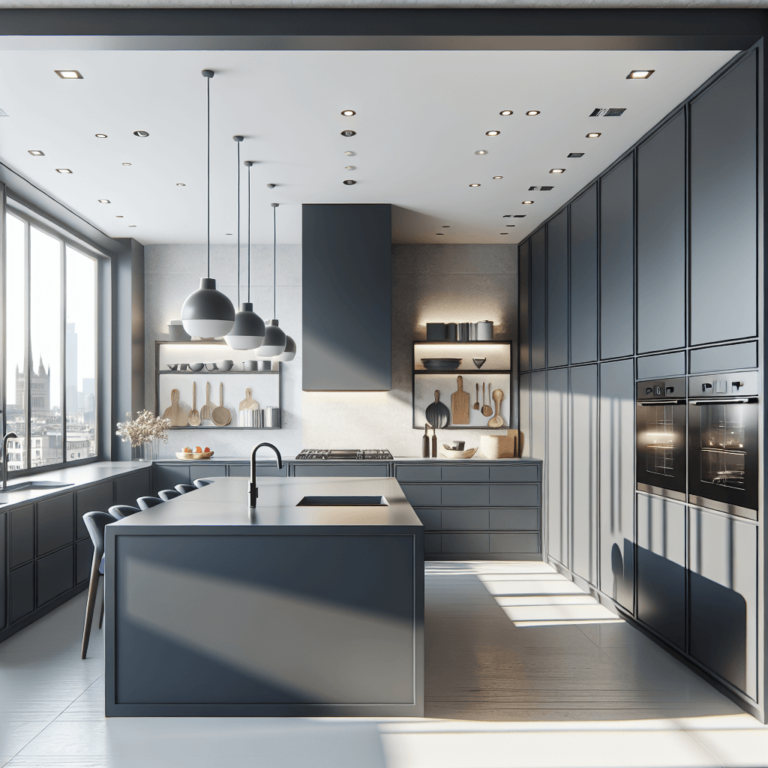 anthrazitfarbene Minimalismus Küche-Hamburg-1