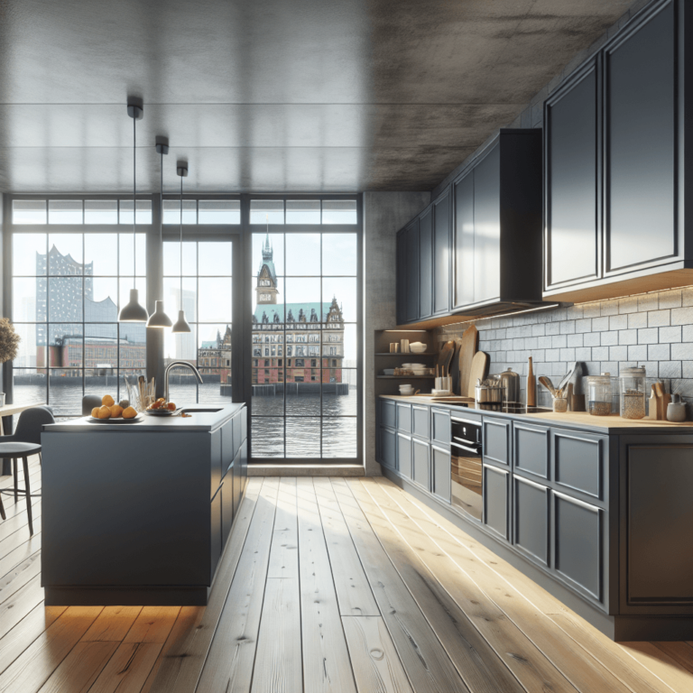 anthrazitfarbene Singleküche-Hamburg-1