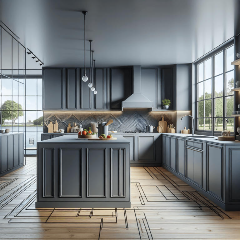 anthrazitfarbene einzeilige Küche-Hamburg-1