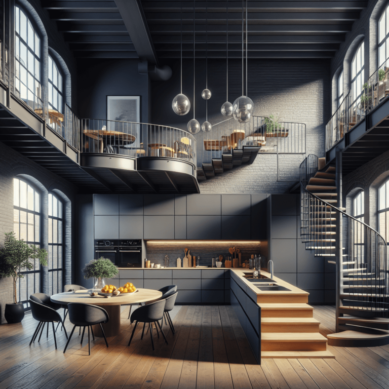 anthrazitfarbene mehrzeilige Küche-Hamburg-1