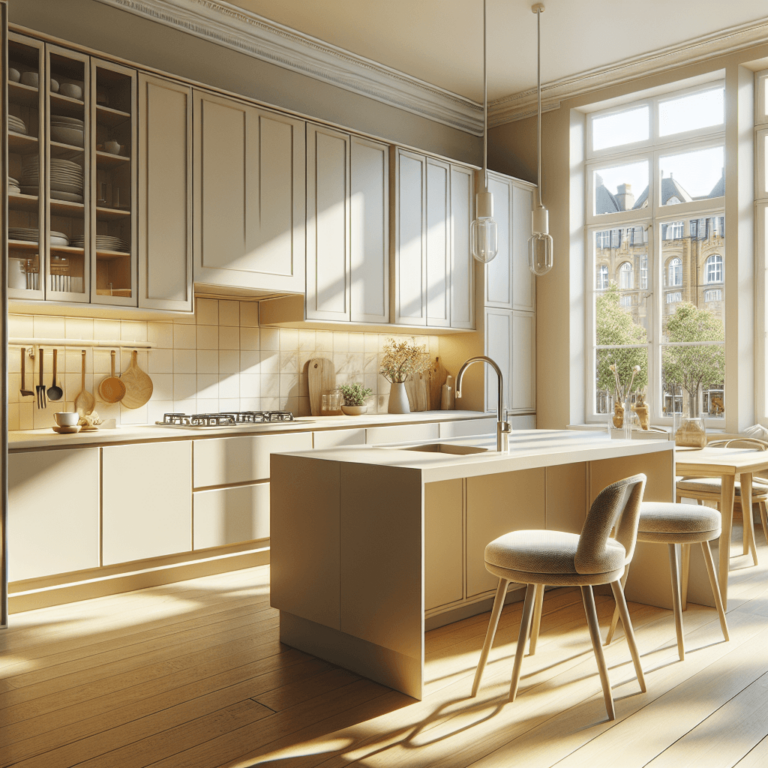 beige einzeilige Küche-Hamburg-1