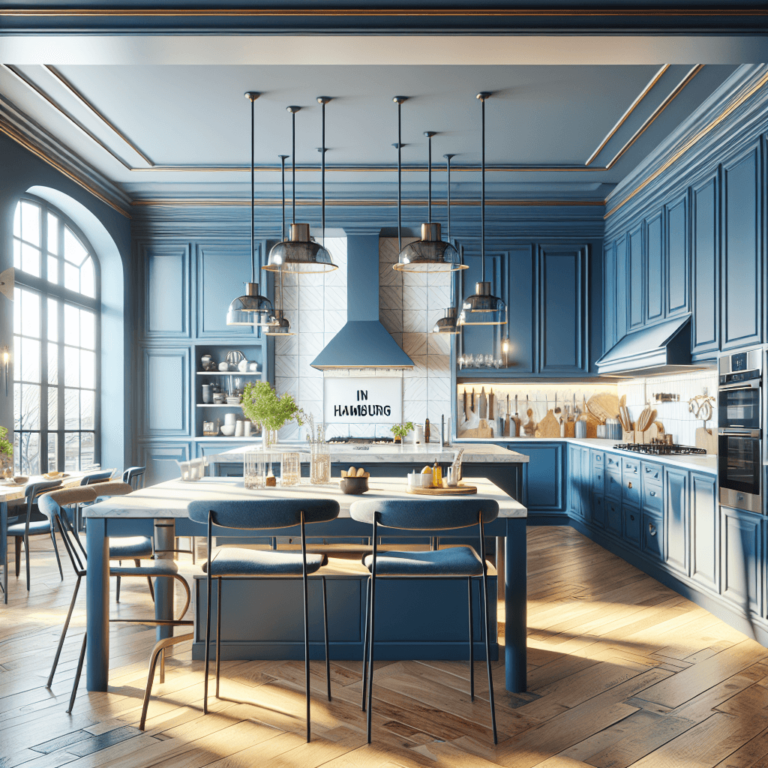 blaue Amerikanische Küche-Hamburg-1