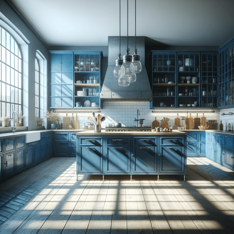blaue Industrial Style Küche-Hamburg-1