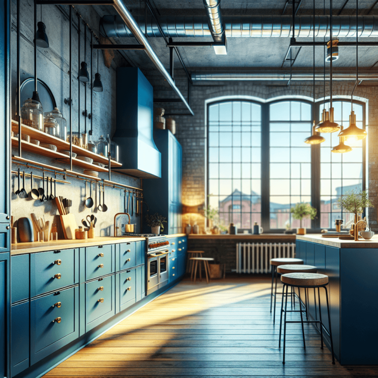 blaue Industrielle Küche-Hamburg-1