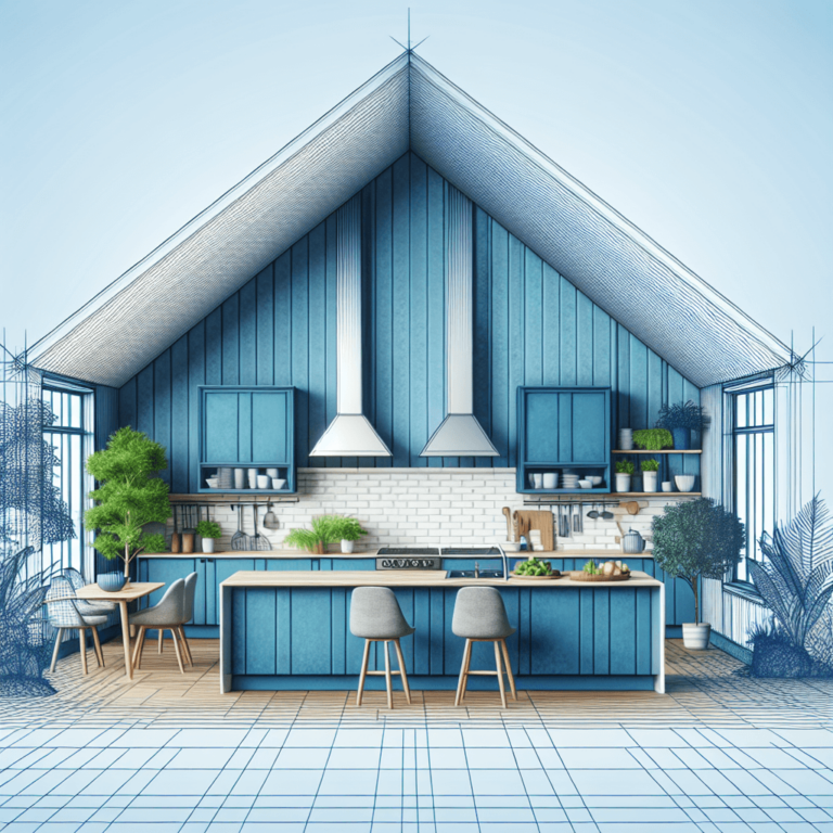 blaue Küche für Dachschräge-Hamburg-1