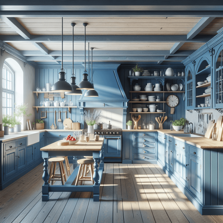 blaue Küche im Bauernhausstil-Hamburg-1