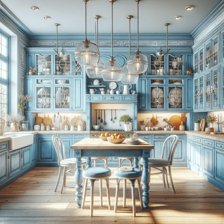 blaue Küche im Shabby Chic Stil-Hamburg-1