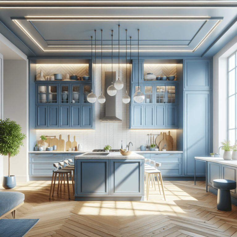 blaue Küche im skandinavischen Stil-Hamburg-1