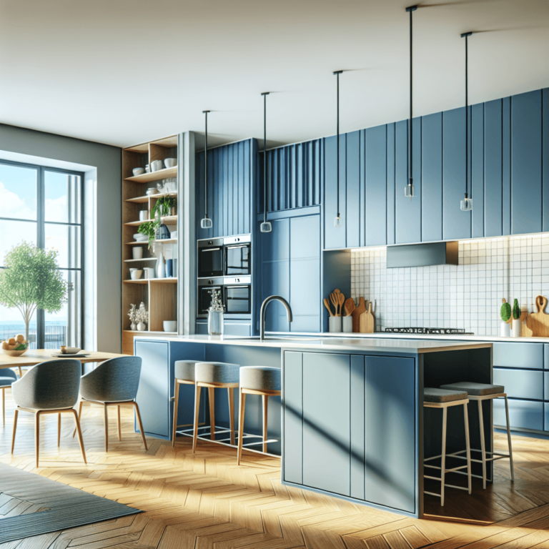 blaue Küche in L-Form-Hamburg-1