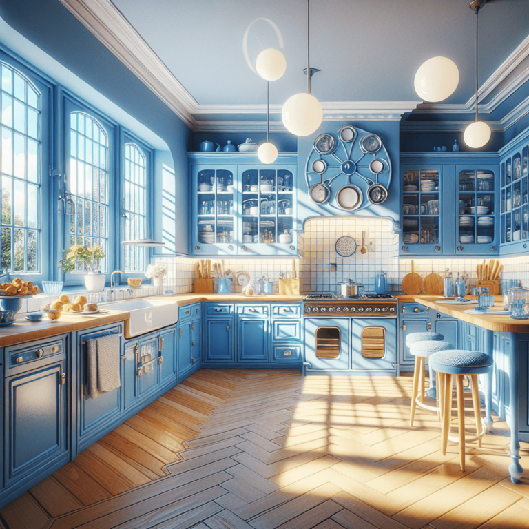 blaue Retro Küche-Hamburg-1