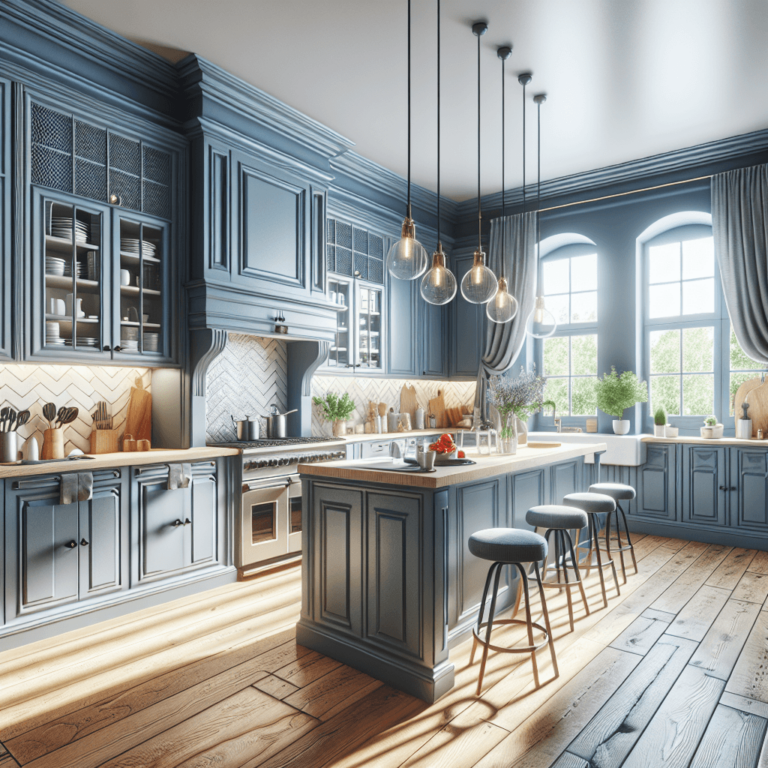 blaugraue Amerikanische Küche-Hamburg-1