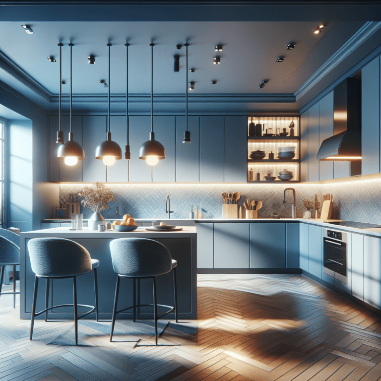 blaugraue Anrichte Küche-Hamburg-1