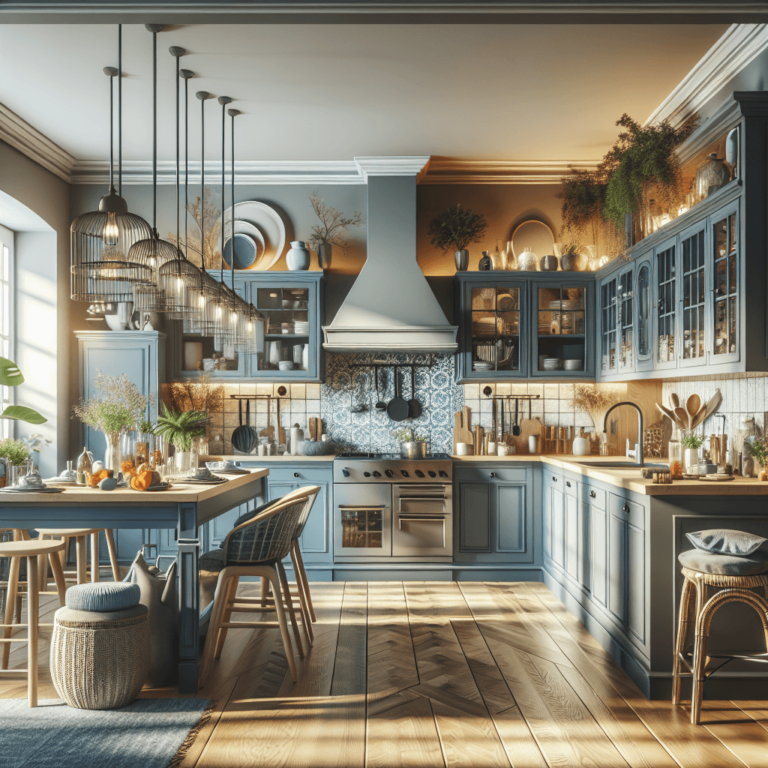 blaugraue Boho Style Küche-Hamburg-1