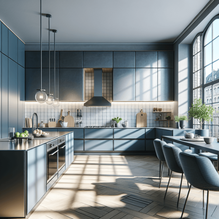 blaugraue Einbauküche-Hamburg-1