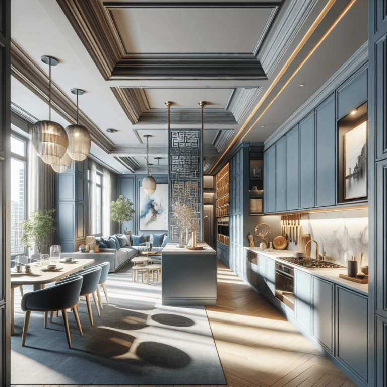 blaugraue Küche im asiatischen Stil-Hamburg-1