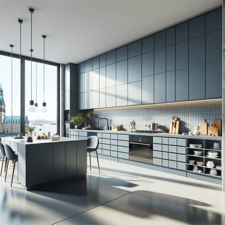 blaugraue Modulare Küche-Hamburg-1