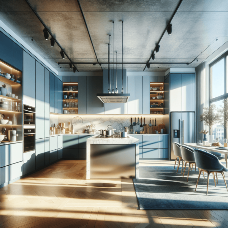 blaugraue Rondell Küche-Hamburg-1