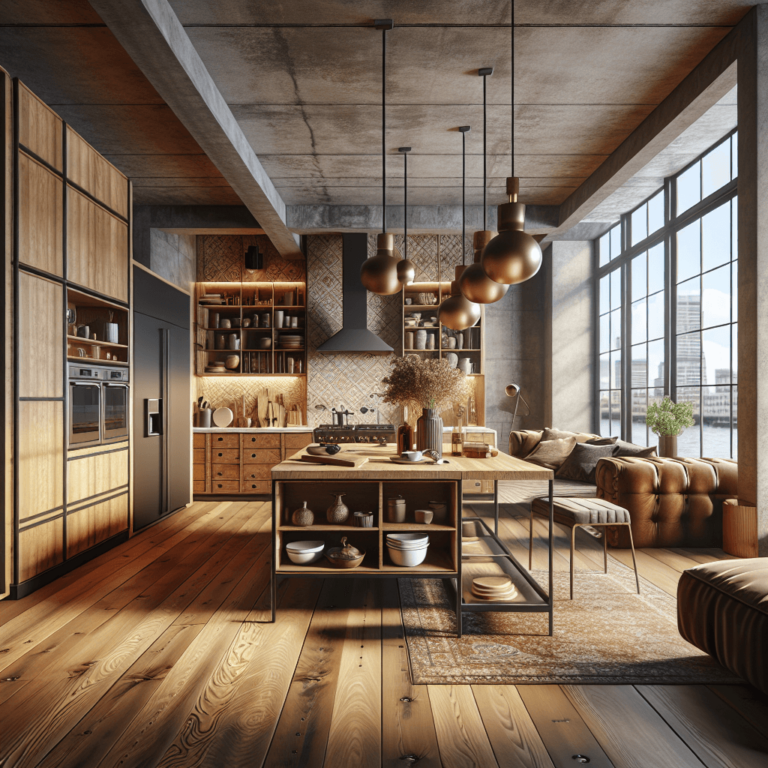 braune Küche im Loftstil-Hamburg-1