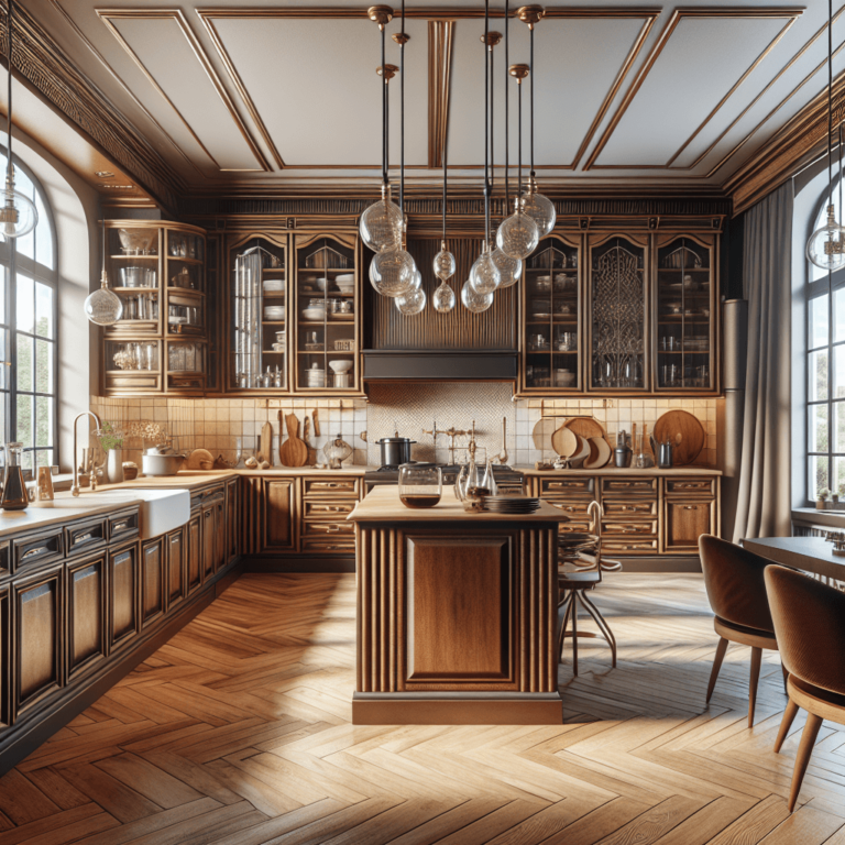 braune Küche im Vintage Chic Stil-Hamburg-1