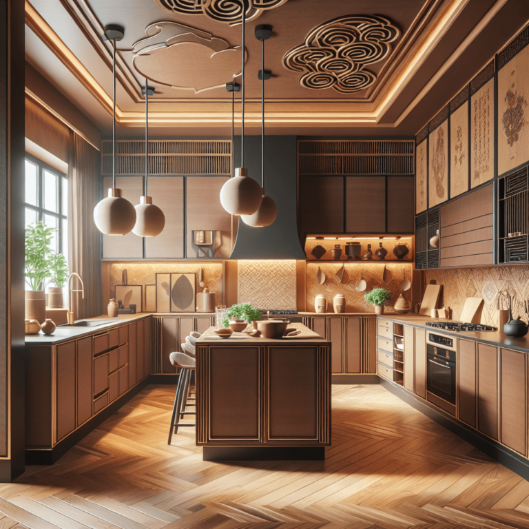 braune Küche im asiatischen Stil-Hamburg-1