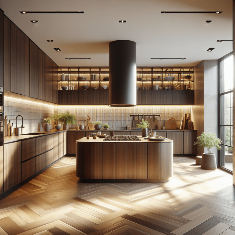 braune Küche in U-Form-Hamburg-1