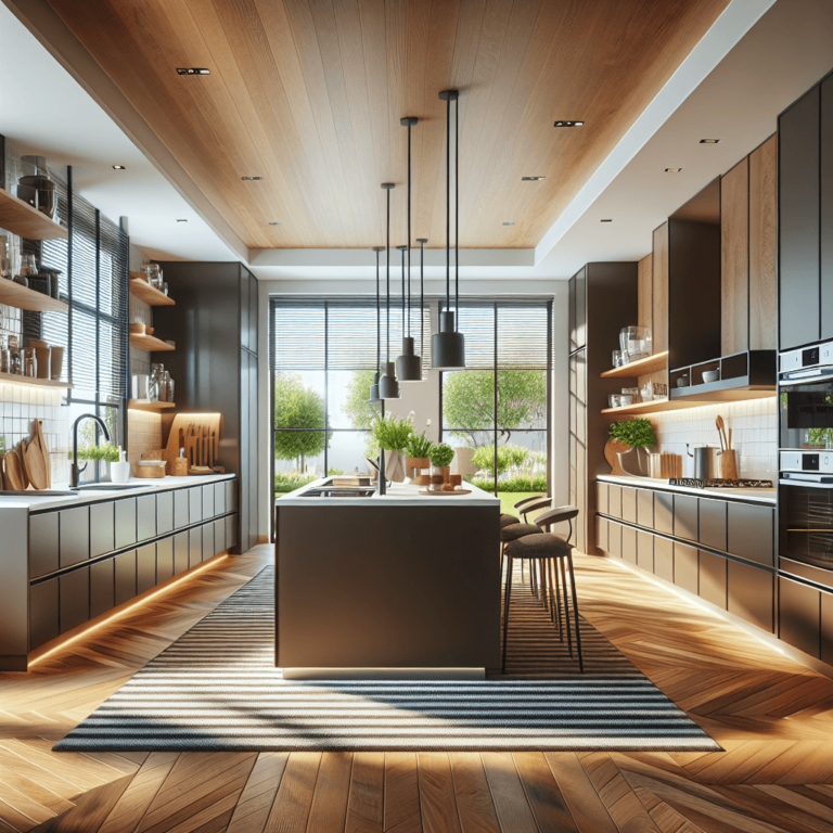 braune mehrzeilige Küche-Hamburg-1