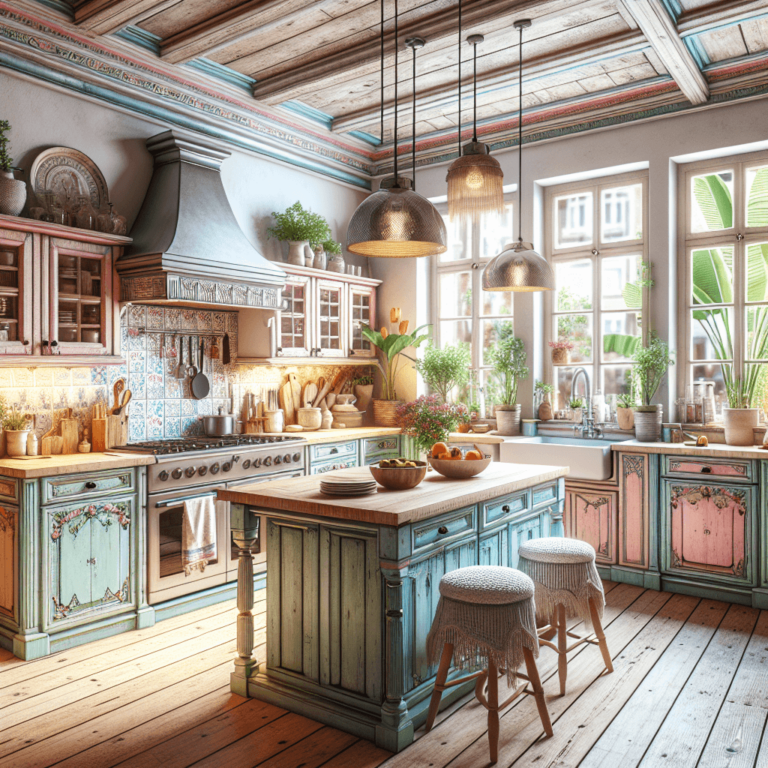 bunte Küche im Shabby Chic Stil-Hamburg-1