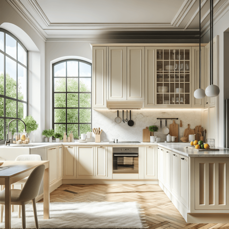 cremefarbene Einbauküche-Hamburg-1