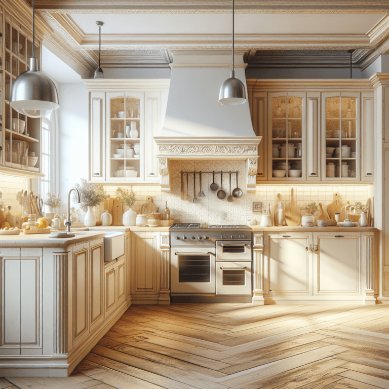 cremefarbene Küche im Shabby Chic Stil-Hamburg-1