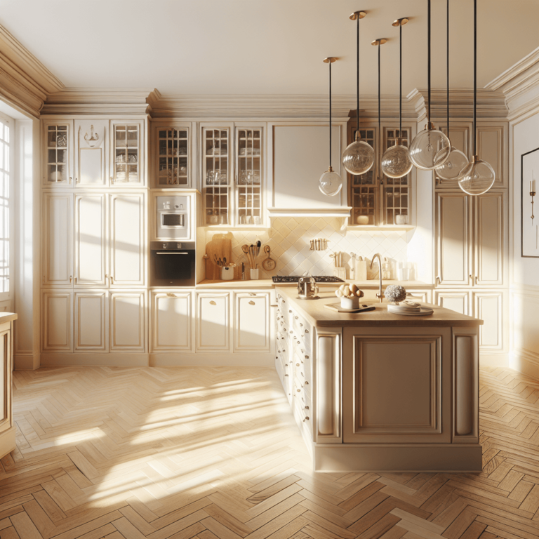 cremefarbene Küche im Vintage Chic Stil-Hamburg-1