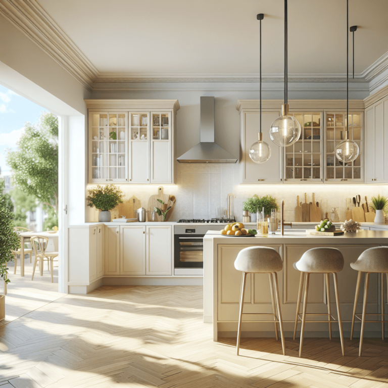 cremefarbene Küche im skandinavischen Stil-Hamburg-1