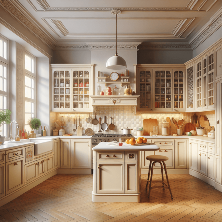 cremefarbene Retro Küche-Hamburg-1