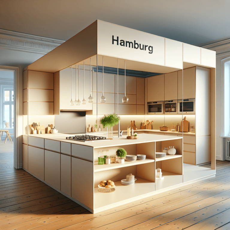 cremefarbene Schwebende Küche-Hamburg-1