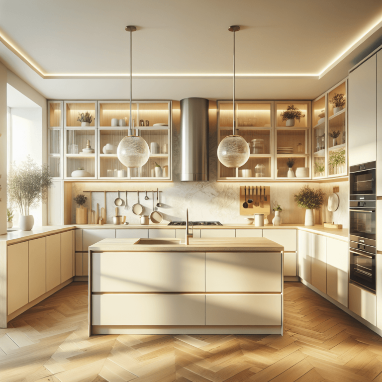 cremefarbene mehrzeilige Küche-Hamburg-1