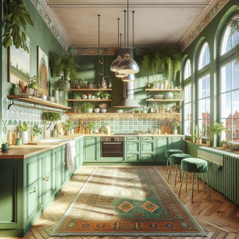 grüne Boho Style Küche-Hamburg-1
