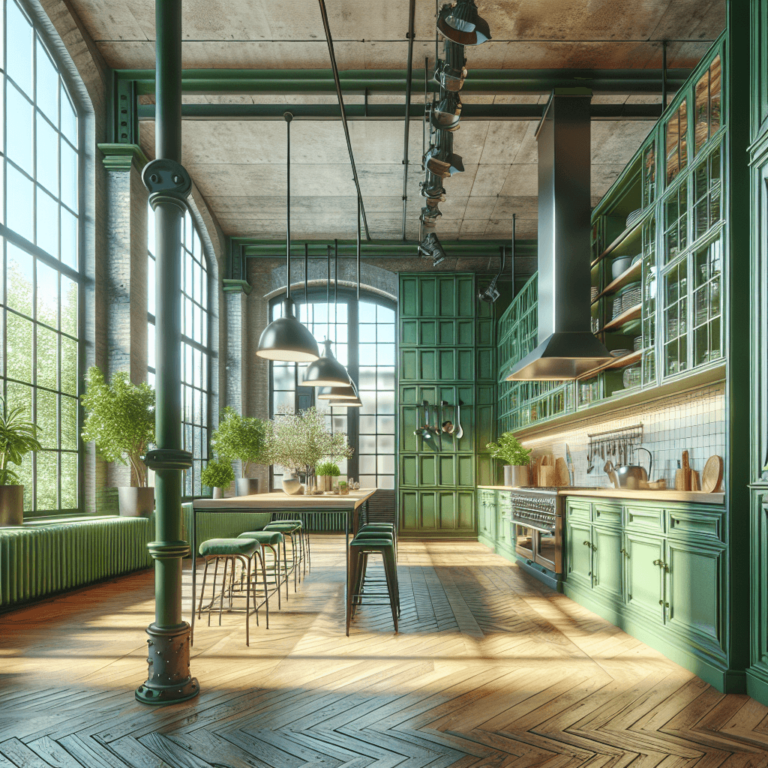 grüne Industrial Style Küche-Hamburg-1