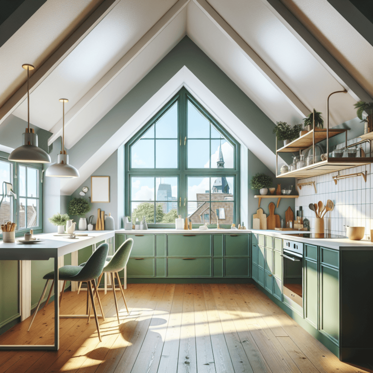grüne Küche für Dachschräge-Hamburg-1