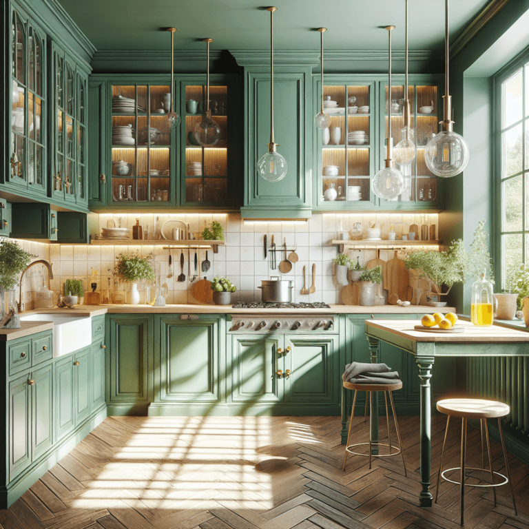grüne Küche im Shabby Chic Stil-Hamburg-1
