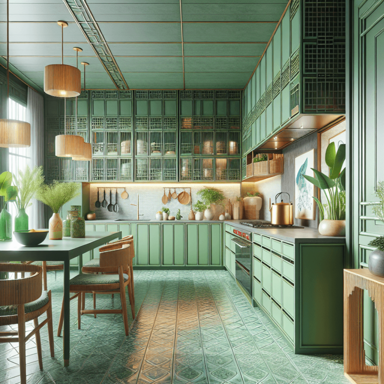 grüne Küche im asiatischen Stil-Hamburg-1