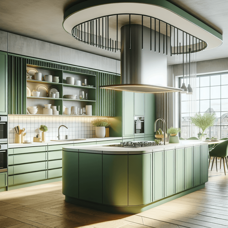 grüne Küche in U-Form-Hamburg-1