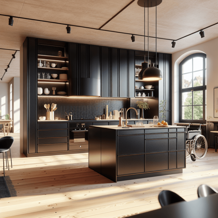 schwarze Barrierefreie Küche-Hamburg-1