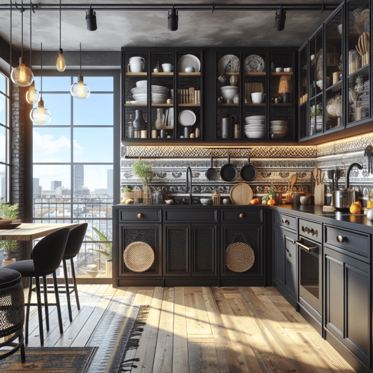 schwarze Boho Style Küche-Hamburg-1