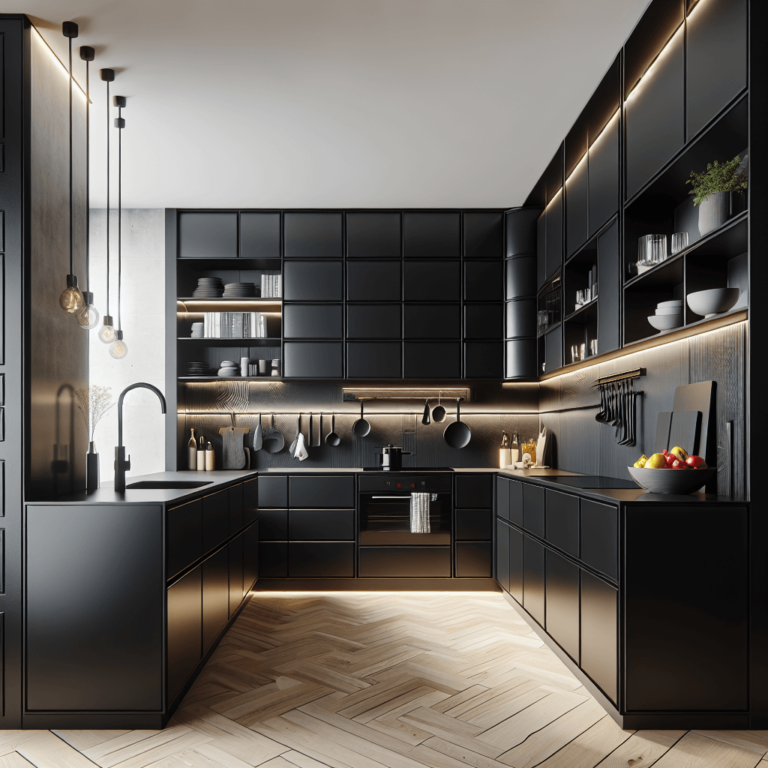 schwarze Einbauküche-Hamburg-1