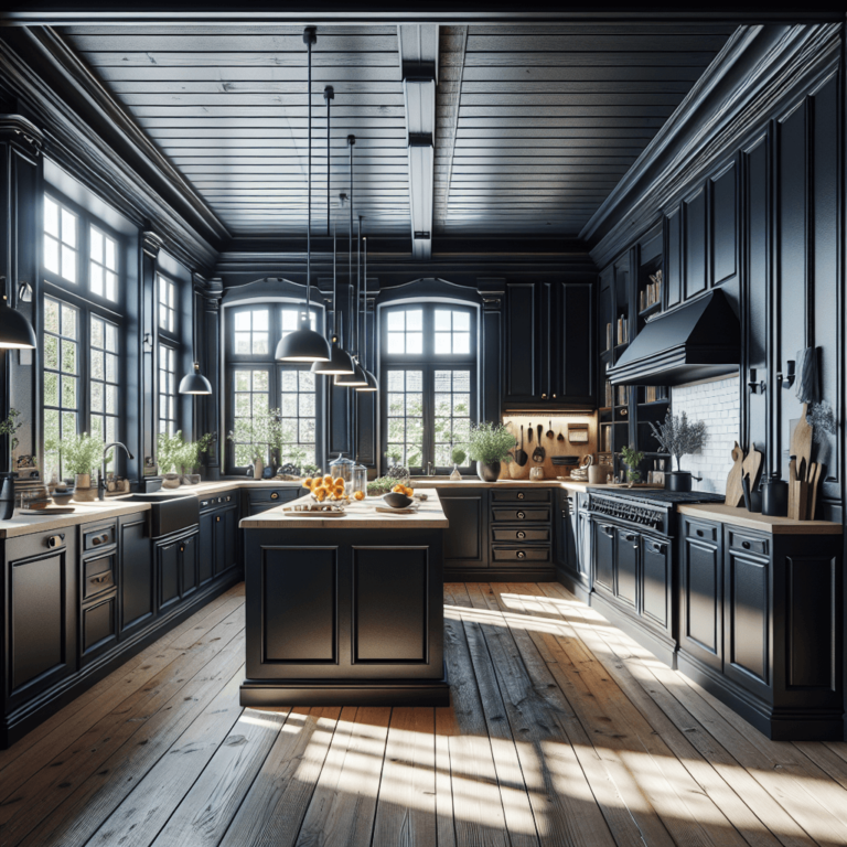 schwarze Küche im Bauernhausstil-Hamburg-1