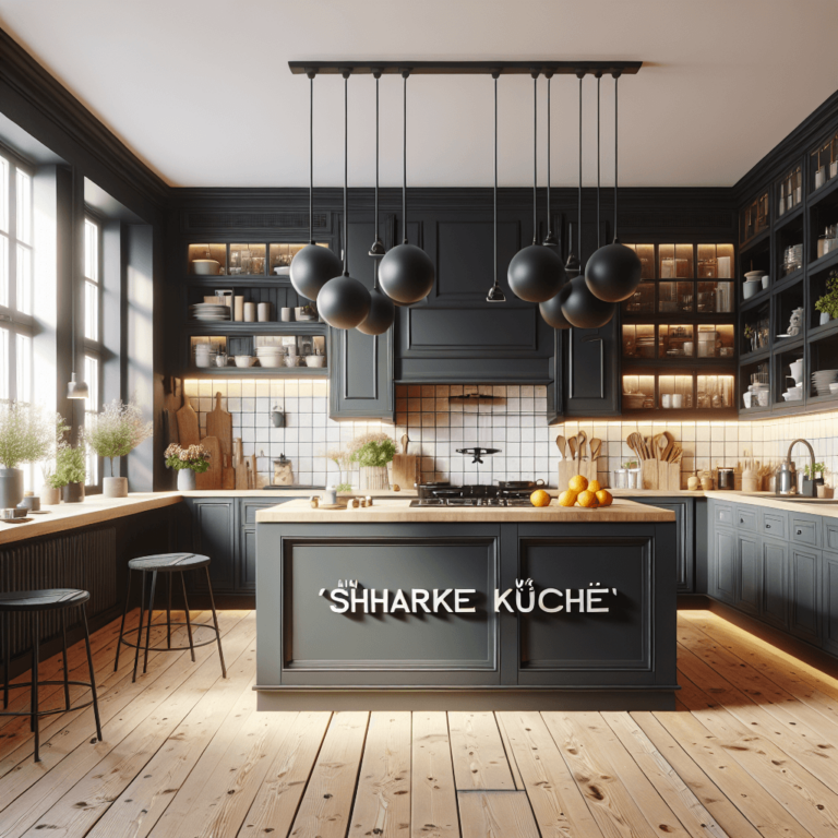 schwarze Küche im Shabby Chic Stil-Hamburg-1